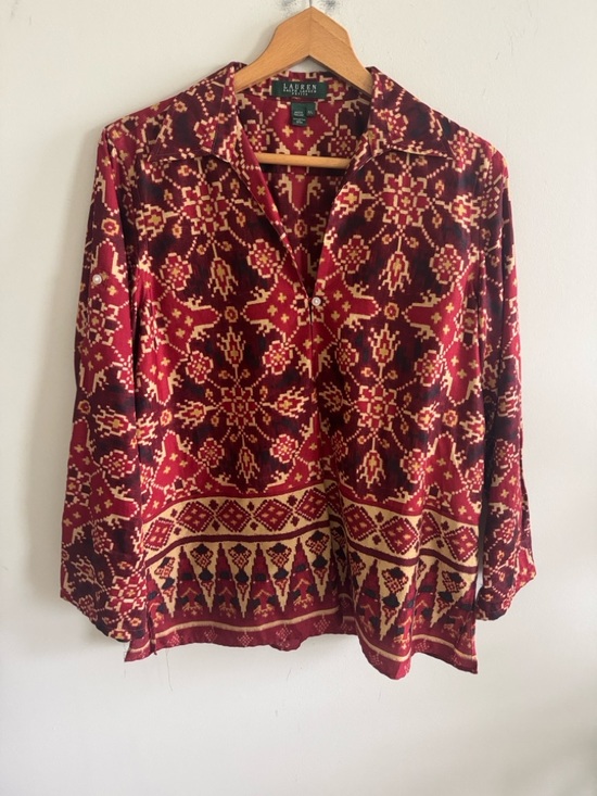Ralph Lauren Tops - RALPH LAUREN Southwestern Prairie Aztec Tunic Shirt Top Western cotton Sz Large
